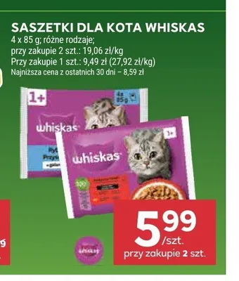 Karma dla kota Whiskas saszetki promocja w Stokrotka