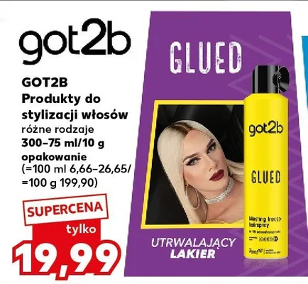 Produkty do stylizacji włosów Got2b różne rodzaje promocja w Kaufland