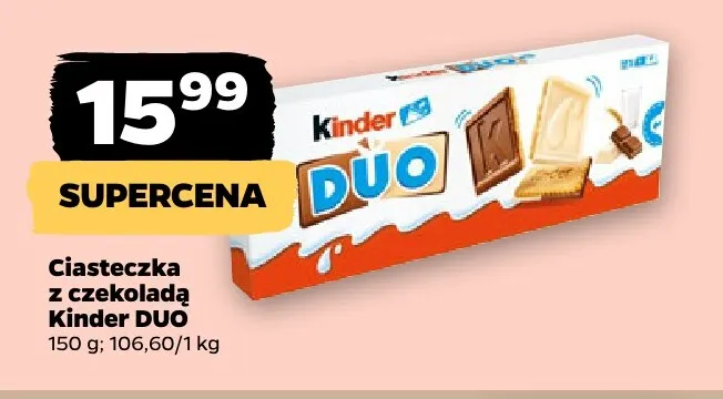 Ciasteczka z czekoladą Kinder Duo promocja w Netto
