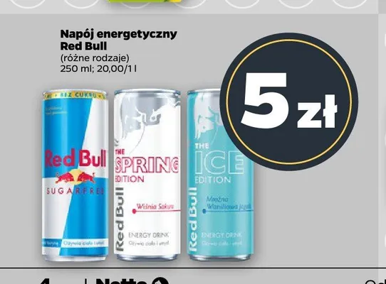Napój energetyczny Red Bull Spring Edition Wiśnia Sakura promocja w Netto