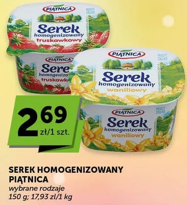Serek homogenizowany Piątnica truskawkowy promocja w Euro Sklep