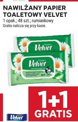 Nawilżany papier toaletowy Velvet promocja w Stokrotka