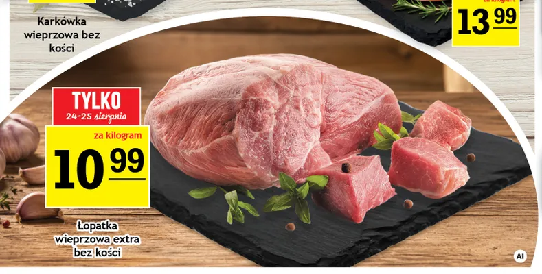 Łopatka wieprzowa extra bez kości promocja w Gram Market