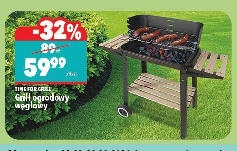 Grill ogrodowy węglowy Time For Grill promocja w Biedronka Home
