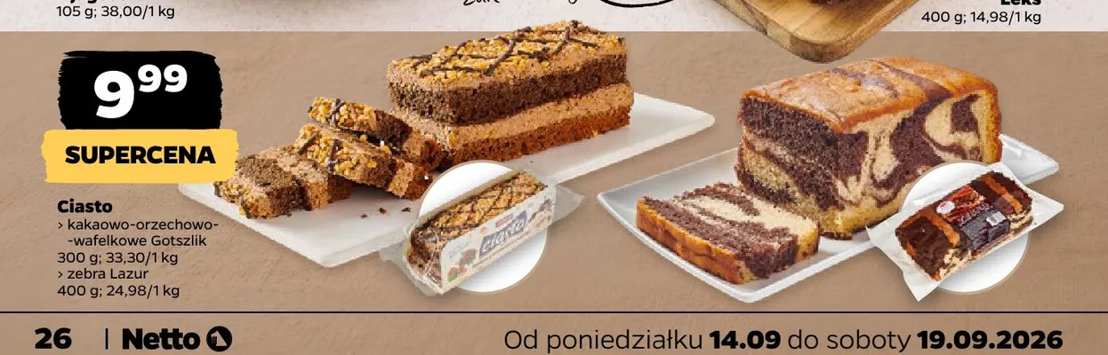 Ciasto zebra Lazur promocja w Netto