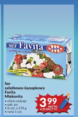 Ser sałatkowo-kanapkowy Favita Mlekovita tłusty promocja w Makro
