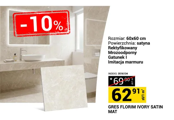 Gres Florim Ivory Satin Mat promocja w Merkury Market