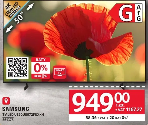 Telewizor LED UE50U8072FUXXH Samsung promocja w Selgros