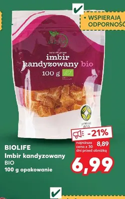 Imbir kandyzowany Biolife Bio promocja w Kaufland