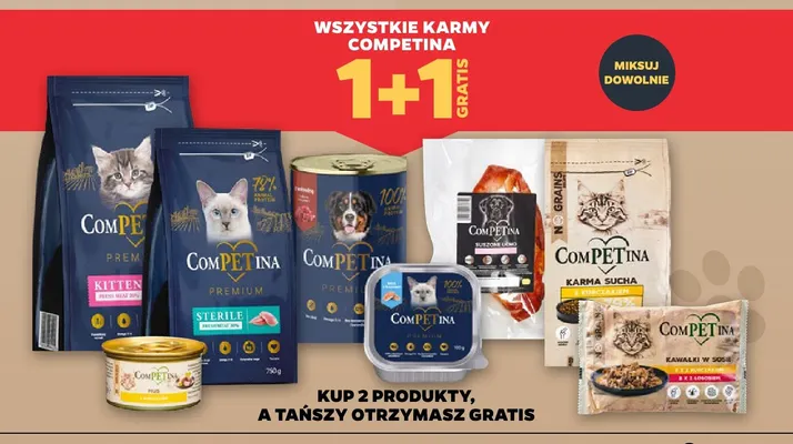 Karma sucha dla kotów Kitten Competina promocja w Netto