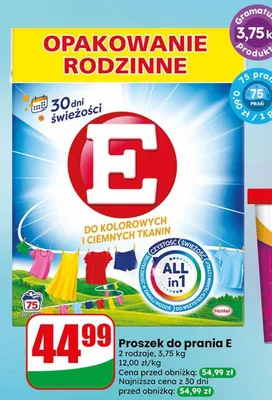 Proszek do prania E do kolorowych i ciemnych tkanin All in1 promocja w Dino