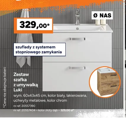 Zestaw szafka z umywalką Luki promocja w Bricoman