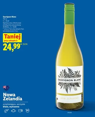 Wino białe Sauvignon Blanc promocja w Lidl
