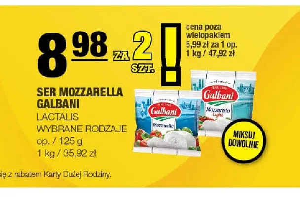Ser Mozzarella Galbani promocja w SPAR
