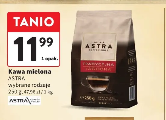 Kawa mielona Astra Tradycyjna Łagodna promocja w Intermarche