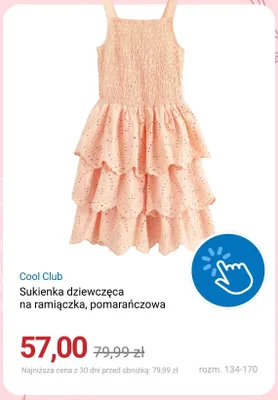 Sukienka dziewczęca na ramiączka pomarańczowa Cool Club promocja w Smyk