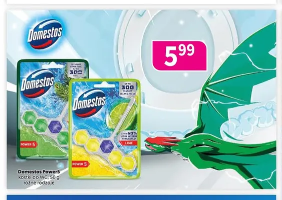 Kostki do WC Domestos Power5 promocja w Drogerie Polskie