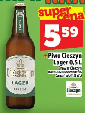 Piwo Cieszyn Lager promocja w TOPAZ