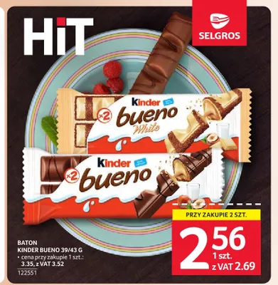 Baton Kinder Bueno White promocja w Selgros