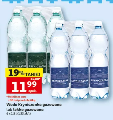 Woda Kryniczanka lekko gazowana 6-pak promocja w Auchan