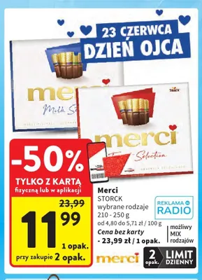 Czekoladki Merci Milk Selection promocja w Intermarche