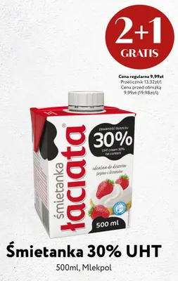 Śmietanka UHT Łaciata 30% promocja w Market Point