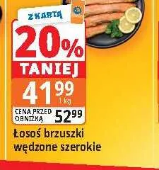 Łosoś brzuszki wędzone szerokie promocja w Leclerc