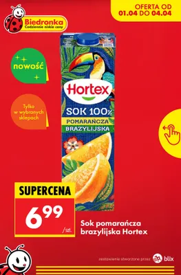 Sok pomarańcza brazylijska 100% promocja w Biedronka