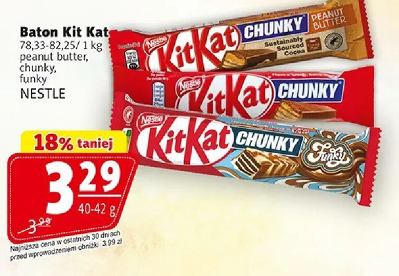 Baton Kit Kat chunky peanut butter, chunky, funky promocja w Prim Market