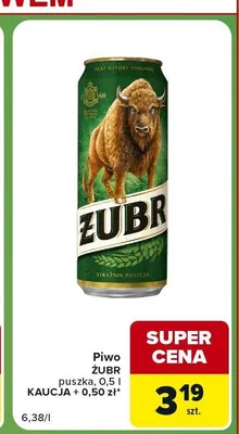 Piwo Żubr promocja w Carrefour Express
