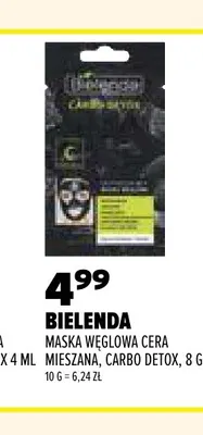 Maska węglowa Cera Mieszana Carbo Detox Bielenda promocja w Drogerie Natura