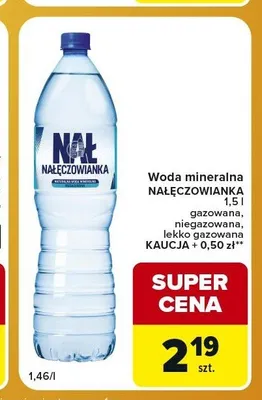 Woda mineralna Nałęczowianka niegazowana promocja w Carrefour Express