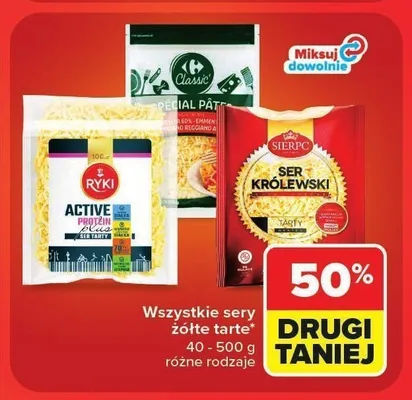 Ser żółty tarty Classic promocja w Carrefour