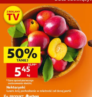 Nektarynki luzem promocja w Auchan