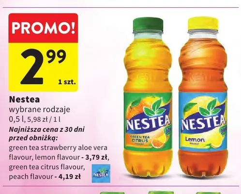 Nestea Green Tea Strawberry Aloe Vera promocja w Intermarche