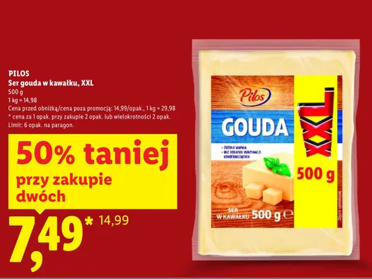 Ser gouda w kawałku, XXL promocja w Lidl