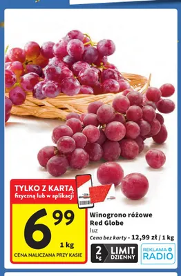 Winogrona różowe Red Globe promocja w Intermarche