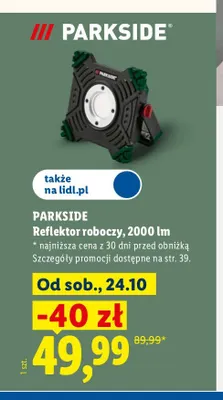 Reflektor roboczy Parkside 2000lm promocja w Lidl