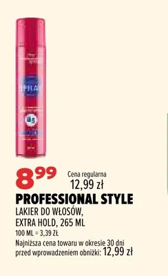 Lakier do włosów Extra Hold Professional Style promocja w Drogerie Natura