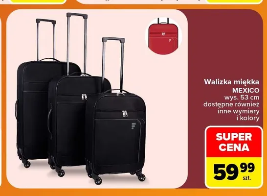 Walizka miękka Mexico promocja w Carrefour