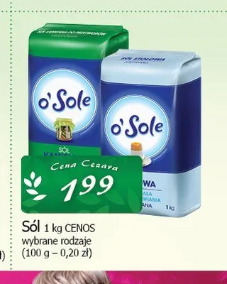 Sól o'Sole Cenos promocja w CEZAR Delikatesy