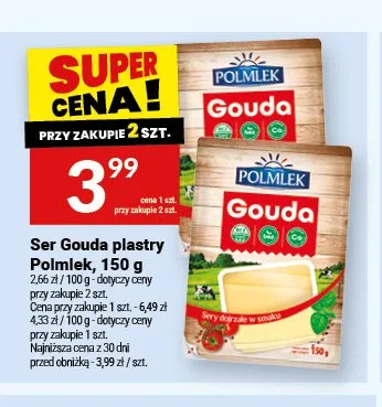 Ser Gouda plastry Polmlek promocja w Twój Market
