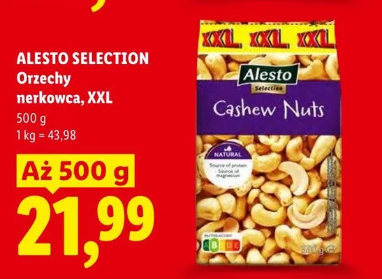 Orzechy nerkowca Alesto Selection XXL promocja w Lidl