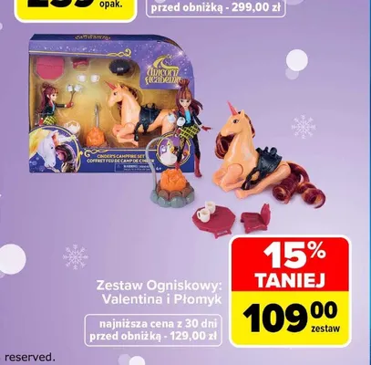 Zestaw ogniskowy Valentina i Płomyk Unicorn Academy promocja w Carrefour