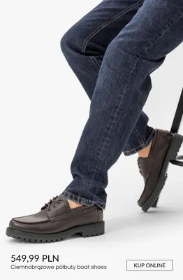 Ciemnobrązowe półbuty boat shoes Ryłko promocja w Ryłko
