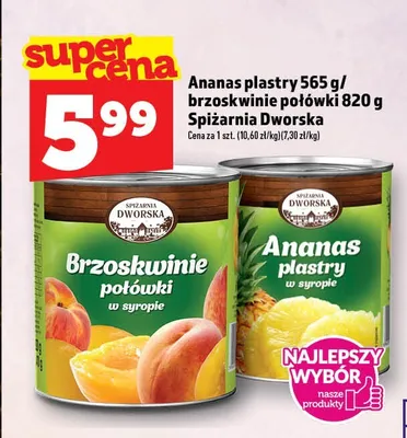 Ananas w puszce plastry Spiżarnia Dworska promocja w TOPAZ