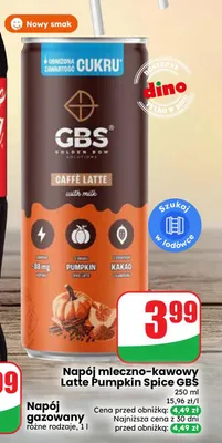 Napój mleczno-kawowy Latte Pumpkin Spice GBS promocja w Dino