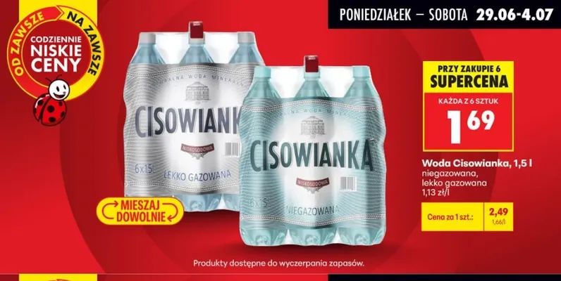 Woda niegazowana Cisowianka promocja w Biedronka