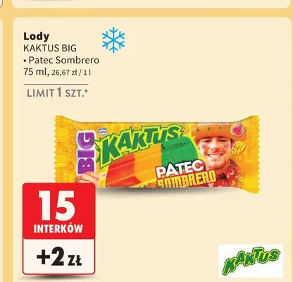 Lody Kaktus Big Patec Sombrero promocja w Intermarche
