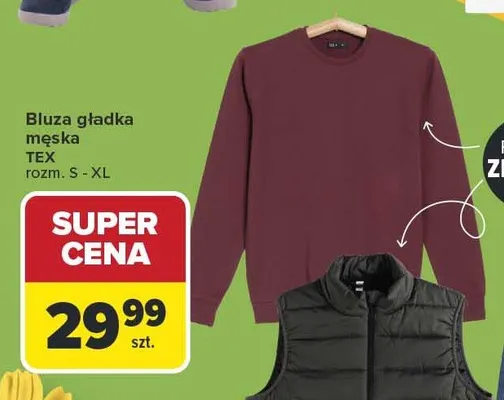 Bluza gładka męska promocja w Carrefour